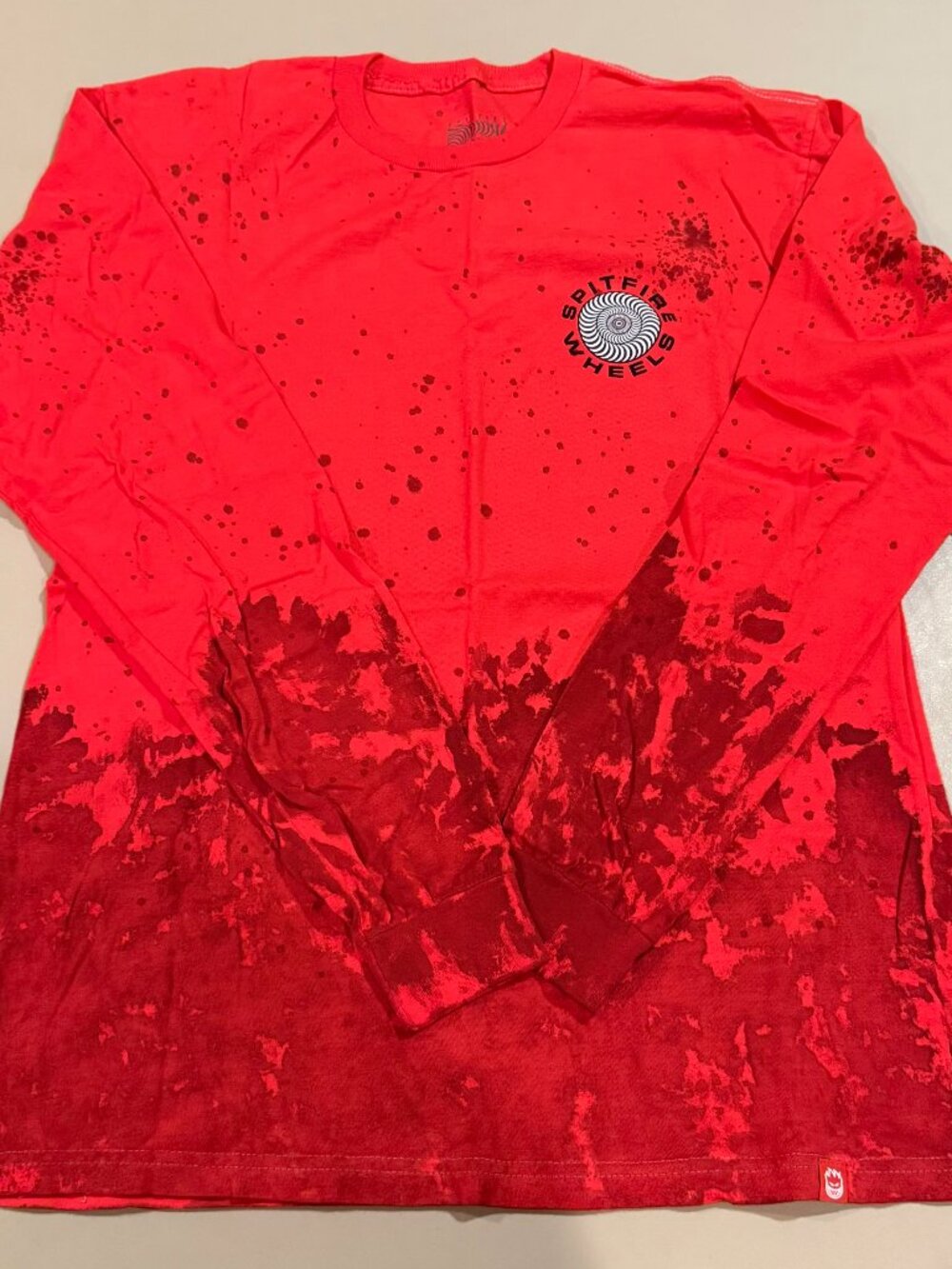 Spitfire Wheels Classic 87 Swirl Red Splatter Long Sleeve T-shirt